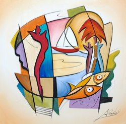 alfred gockel Sun Fish Iii painting