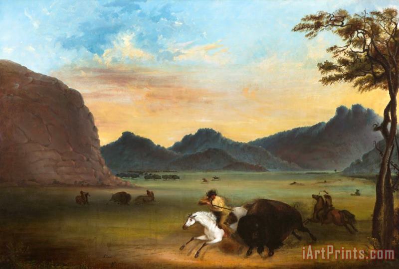 Alfred Jacob Miller Buffalo Hunt Art Print