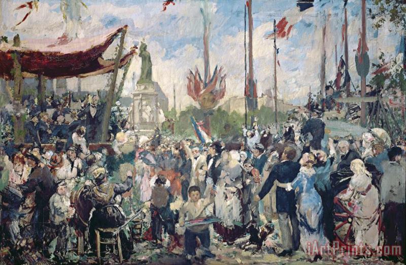 Alfred Roll Study for Le 14 Juillet 1880 Art Painting