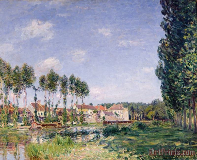 Banks of The Loing, Moret painting - Alfred Sisley Banks of The Loing, Moret Art Print