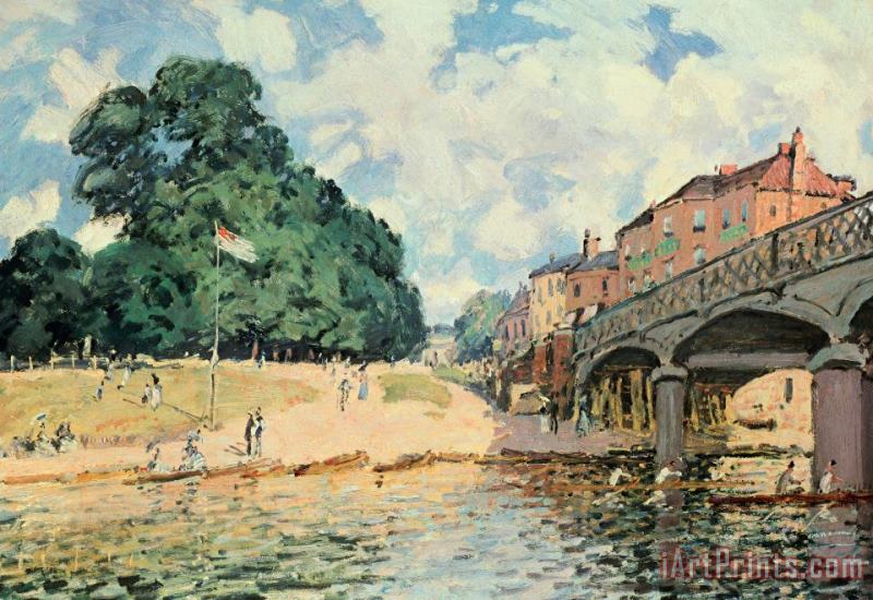 Bridge At Hampton Court painting - Alfred Sisley Bridge At Hampton Court Art Print