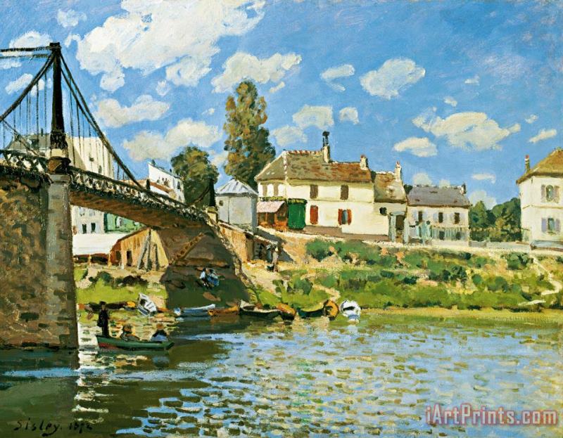 Bridge At Villeneuve-la-garenne painting - Alfred Sisley Bridge At Villeneuve-la-garenne Art Print