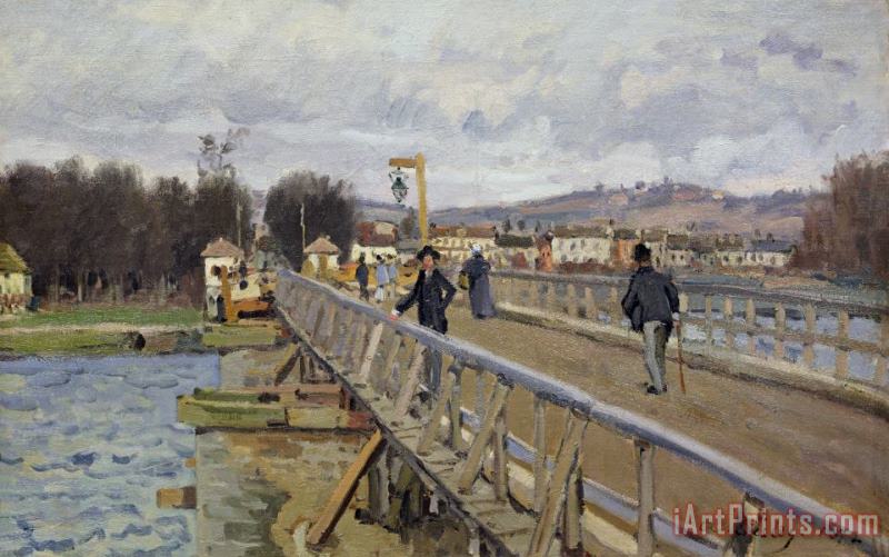 Alfred Sisley Footbridge At Argenteuil Art Painting