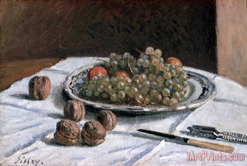 Grapes And Walnuts painting - Alfred Sisley Grapes And Walnuts Art Print