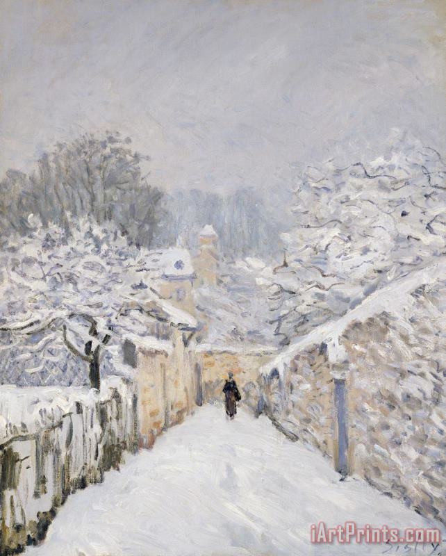 Snow at Louveciennes painting - Alfred Sisley Snow at Louveciennes Art Print