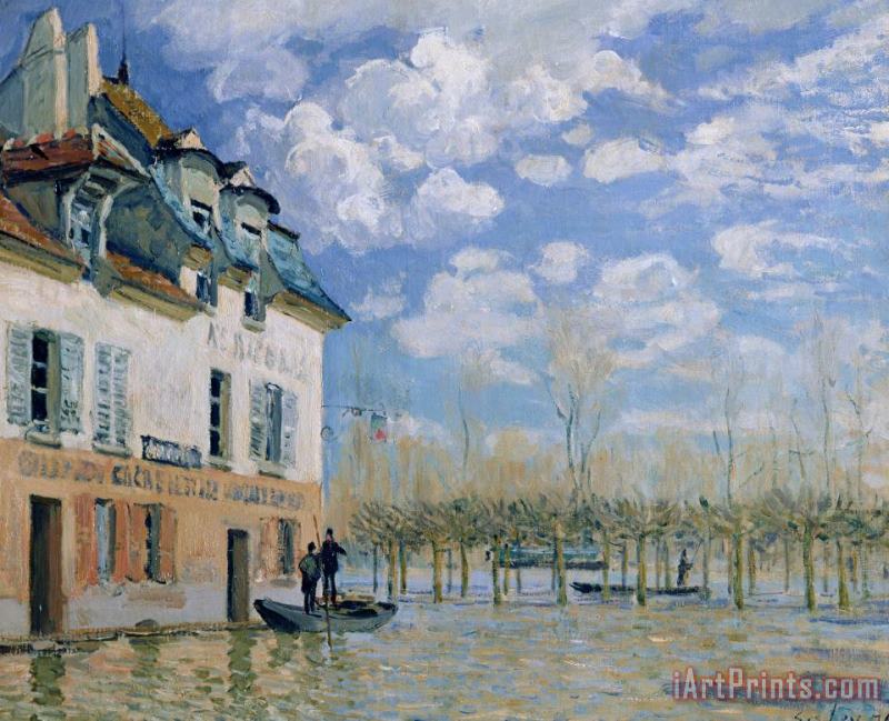 Alfred Sisley The Boat in The Flood, Port Marly Art Print