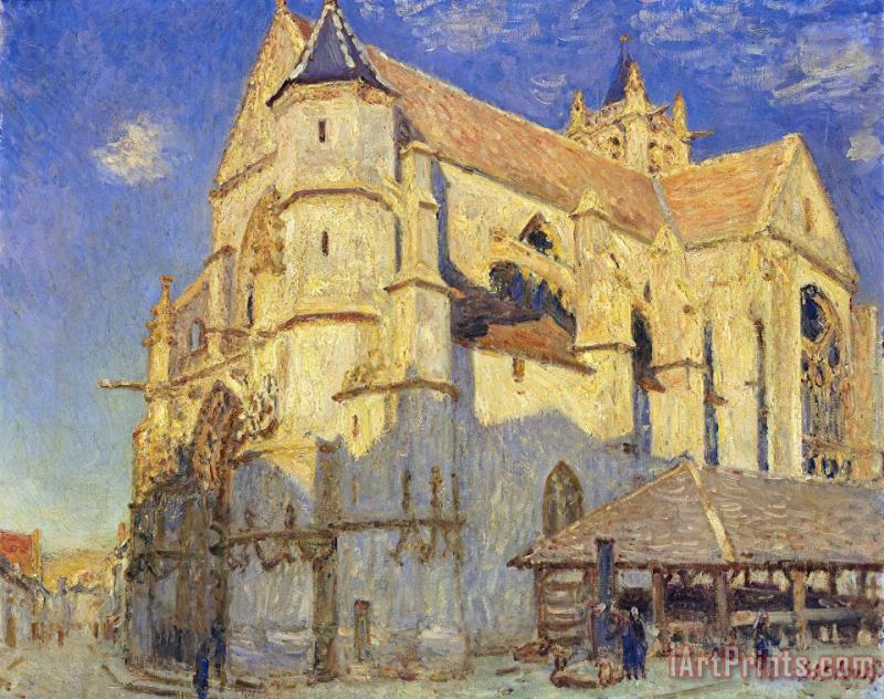 Alfred Sisley The Church at Moret, Frosty Weather Art Painting