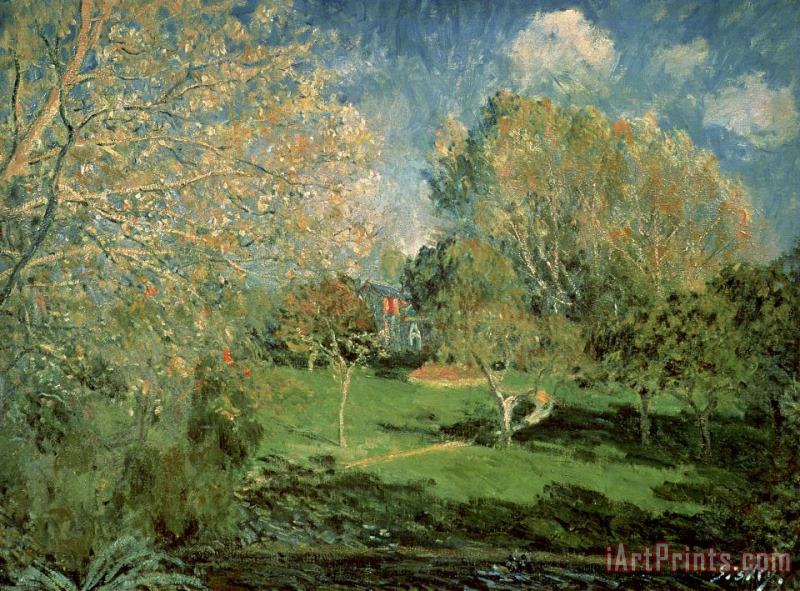 The Garden of Hoschede Family painting - Alfred Sisley The Garden of Hoschede Family Art Print