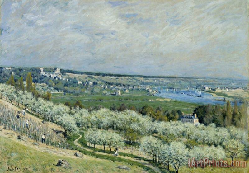The Terrace at Saint Germain, Spring painting - Alfred Sisley The Terrace at Saint Germain, Spring Art Print