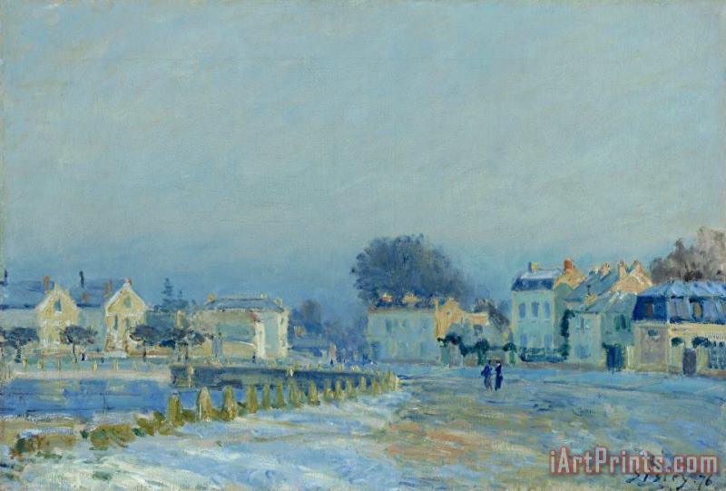 The Watering Pond at Marly with Hoarfrost (l'abreuvoir a Marly Gelee Blanche) painting - Alfred Sisley The Watering Pond at Marly with Hoarfrost (l'abreuvoir a Marly Gelee Blanche) Art Print