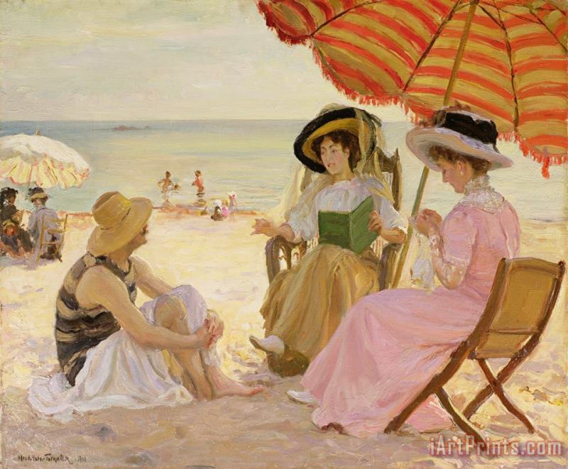 Alfred Victor Fournier The Beach Art Painting