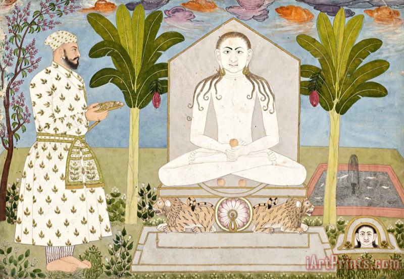 Rai Sabha Chand at a Jain Shrine painting - Ali Reza Rai Sabha Chand at a Jain Shrine Art Print