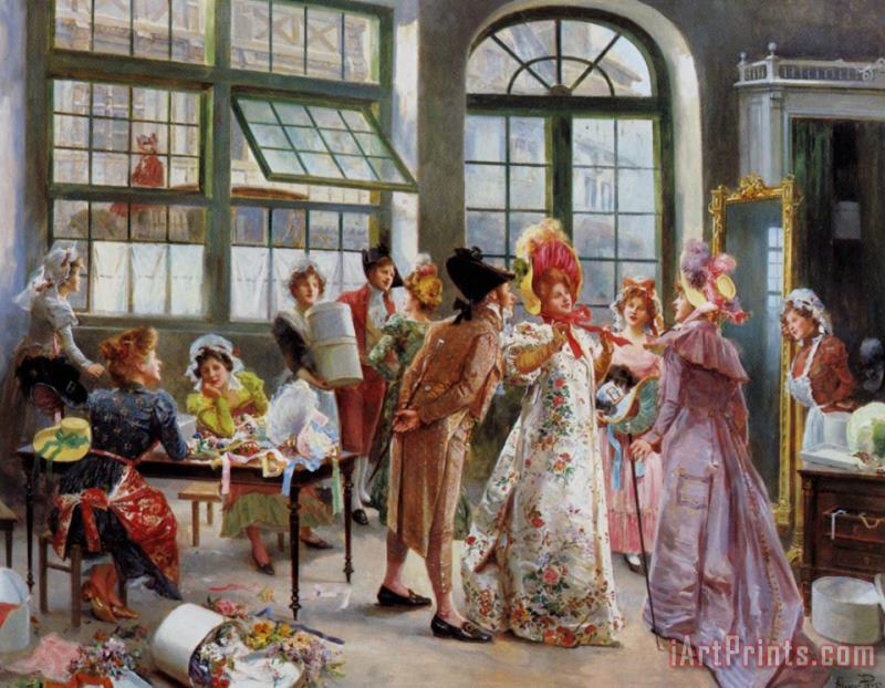 Ladies at The Milliners painting - Alonso Perez Ladies at The Milliners Art Print