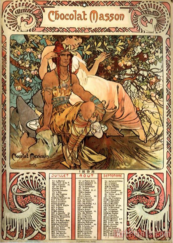Alphonse Maria Mucha Manhood (calendar) Art Print