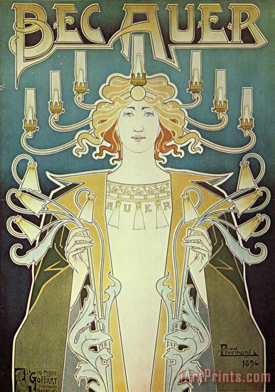 Alphonse Marie Mucha Becauer Lamps Art Print