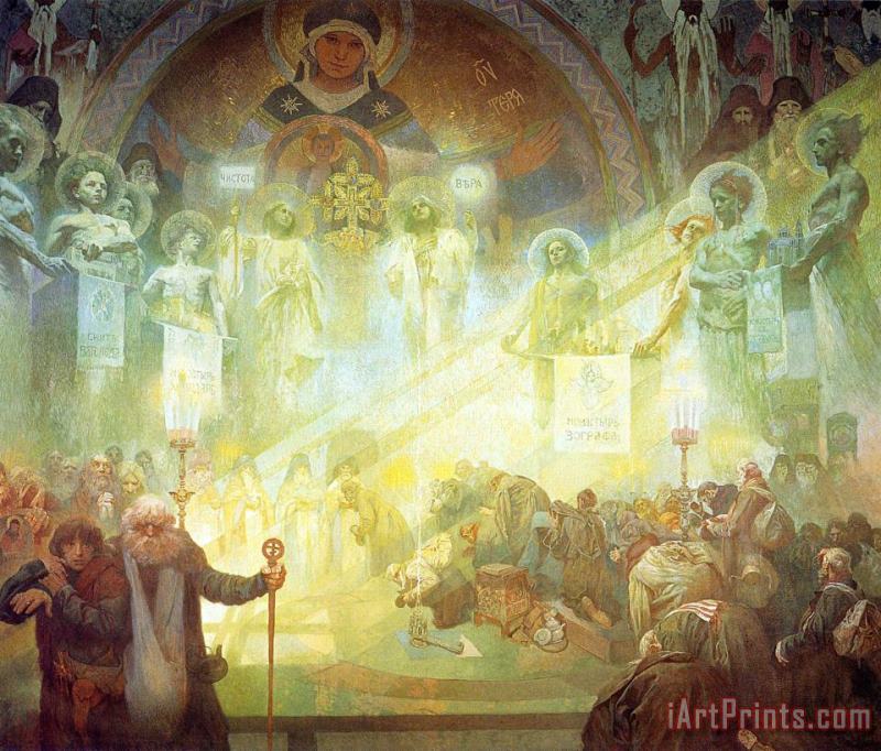 Holy Mount Athos 1926 painting - Alphonse Marie Mucha Holy Mount Athos 1926 Art Print