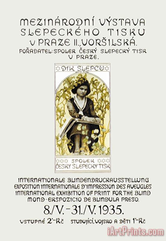 Alphonse Marie Mucha International Exhibition of Print for The Blind Art Painting