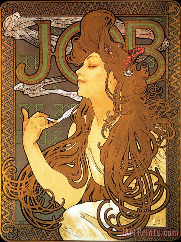 Job 1896 painting - Alphonse Marie Mucha Job 1896 Art Print