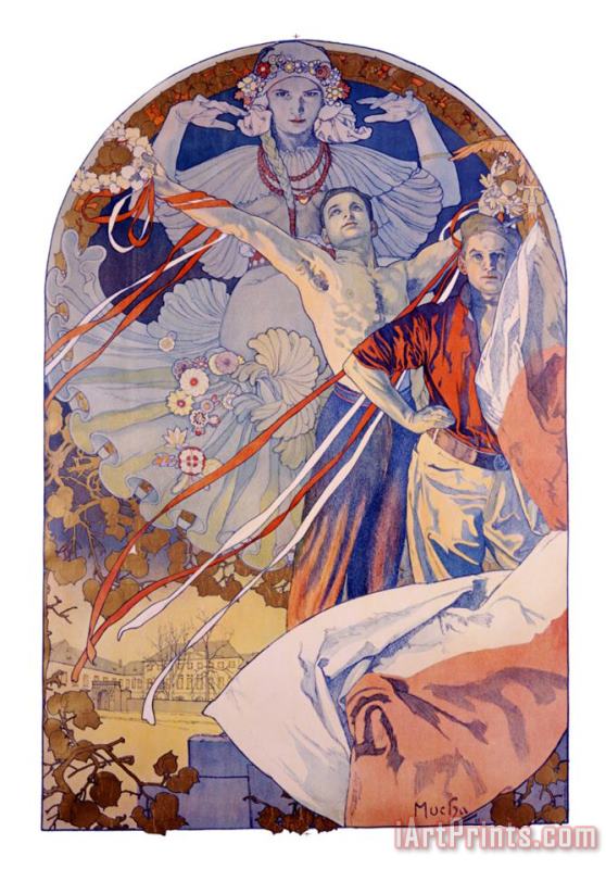 Pagenat on The Vltava painting - Alphonse Marie Mucha Pagenat on The Vltava Art Print
