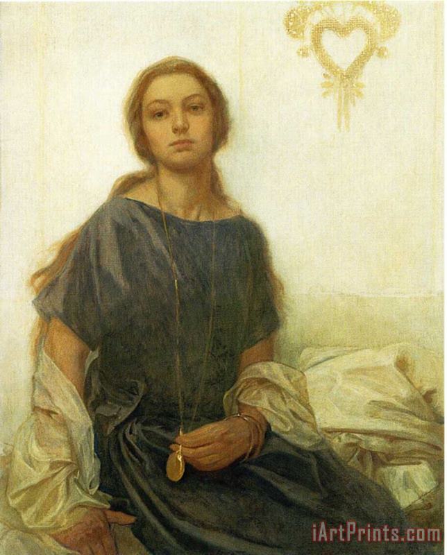Portrait of Jaroslava painting - Alphonse Marie Mucha Portrait of Jaroslava Art Print