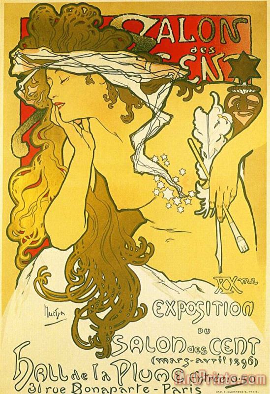 Salon of The Hundred 1896 painting - Alphonse Marie Mucha Salon of The Hundred 1896 Art Print