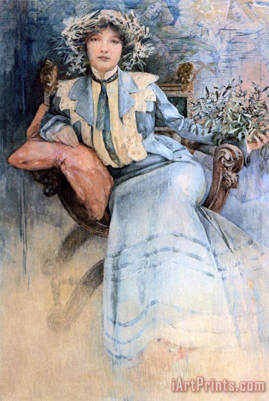 The Artist's Wife 1903 painting - Alphonse Marie Mucha The Artist's Wife 1903 Art Print