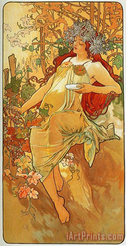 Alphonse Marie Mucha The Autumn 1896 Art Painting