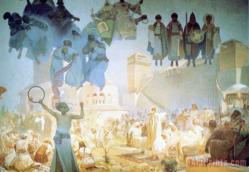 Alphonse Marie Mucha The Introduction of The Slavonic Liturgy 1912 Art Painting