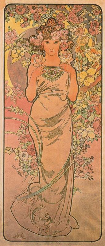 Alphonse Marie Mucha The Rose Art Print