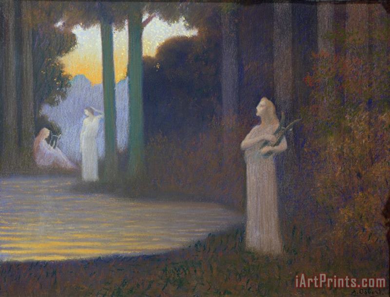 Lyricism in the Forest painting - Alphonse Osbert Lyricism in the Forest Art Print