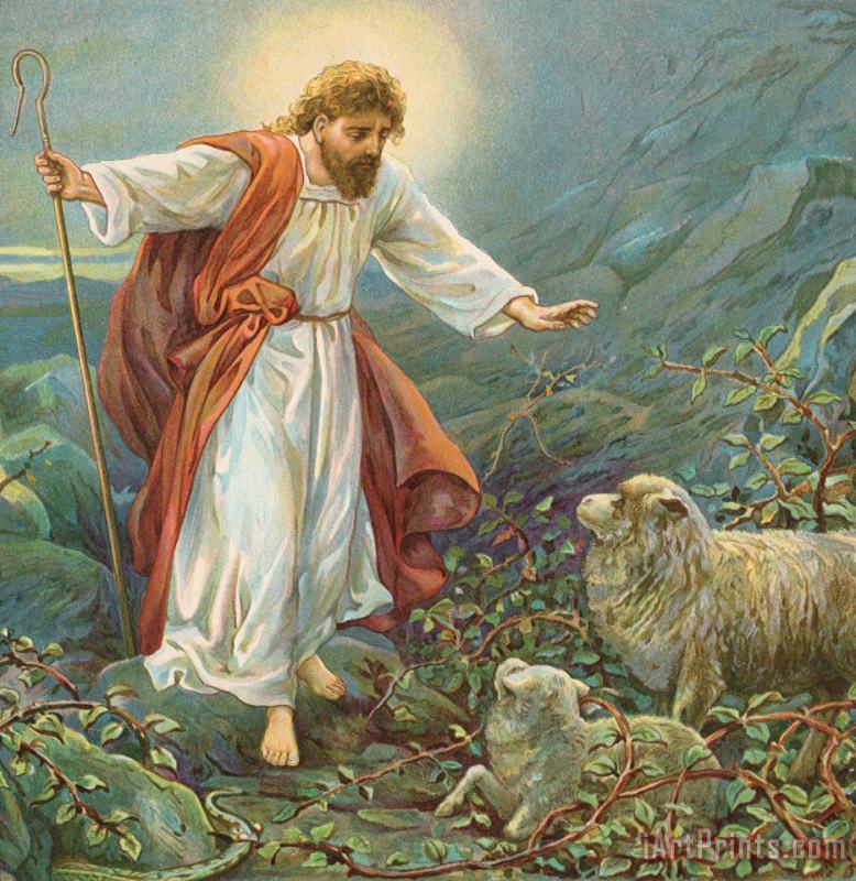 Ambrose Dudley Jesus Christ The Tender Shepherd Art Painting
