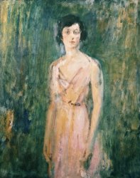 Ambrose McEvoy Lady in a Pink Dress painting