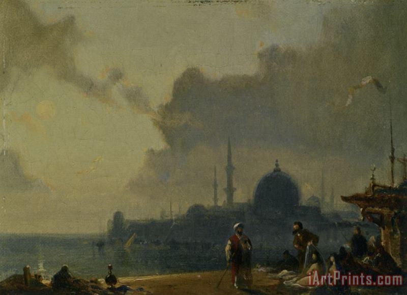 Constantinople Au Clair De Lune painting - Amedee Rosier Constantinople Au Clair De Lune Art Print