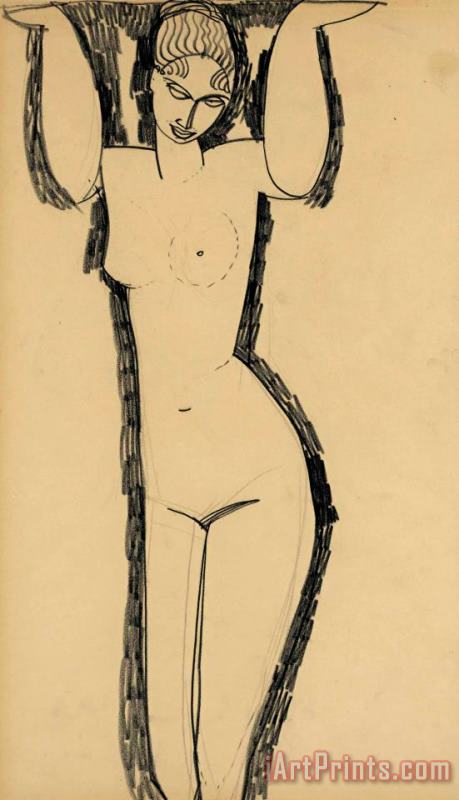 Cariatide, 1911 painting - Amedeo Modigliani Cariatide, 1911 Art Print