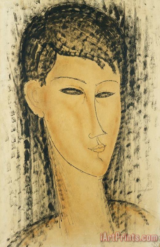 Amedeo Modigliani Head Of A Young Women Art Print