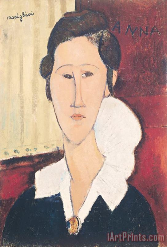Portrait of Madame Hanka Zborowska painting - Amedeo Modigliani Portrait of Madame Hanka Zborowska Art Print
