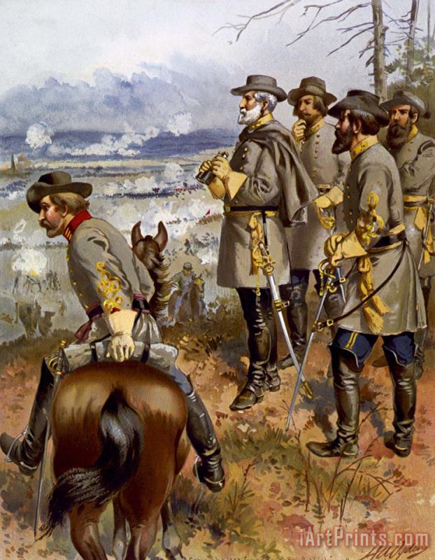 Battle painting - American School Battle Art Print