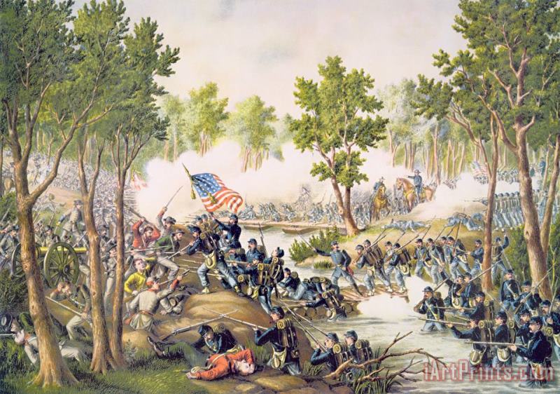 Battle of Spottsylvania May 1864 painting - American School Battle of Spottsylvania May 1864 Art Print
