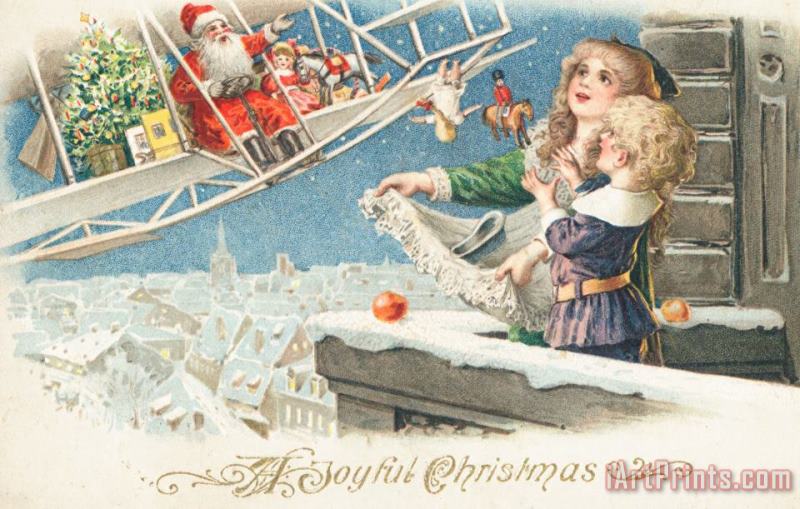 American School Christmas Card Art Painting