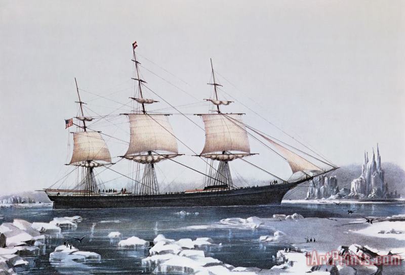 Clipper Ship Red Jacket In The Ice Off Cape Horn On Her Passage From Australia To Liverpool painting - American School Clipper Ship Red Jacket In The Ice Off Cape Horn On Her Passage From Australia To Liverpool Art Print