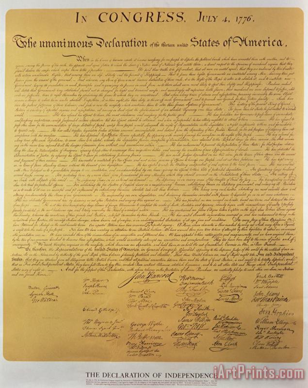 Declaration of Independence painting - American School Declaration of Independence Art Print
