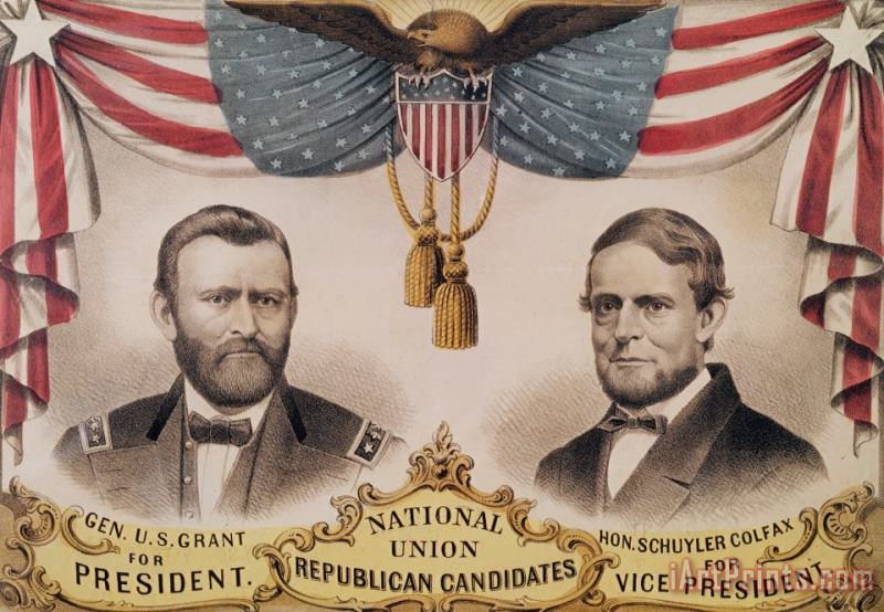 American School Electoral Poster For The Usa Presidential Election Of 1868 Art Painting