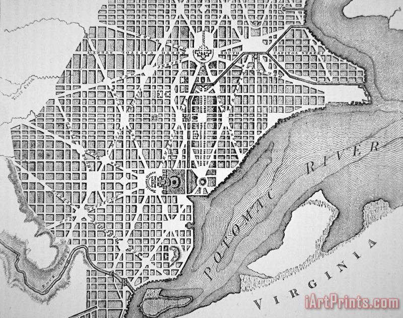 American School Plan Of The City Of Washington As Originally Laid Out In 1793 Art Print