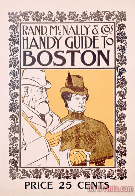 American School Poster Advertising Rand Mcnally And Co's Hand Guide To Boston Art Painting