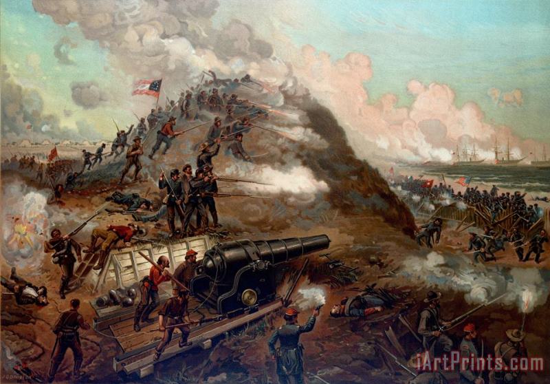 Second Battle Of Fort Fisher painting - American School Second Battle Of Fort Fisher Art Print