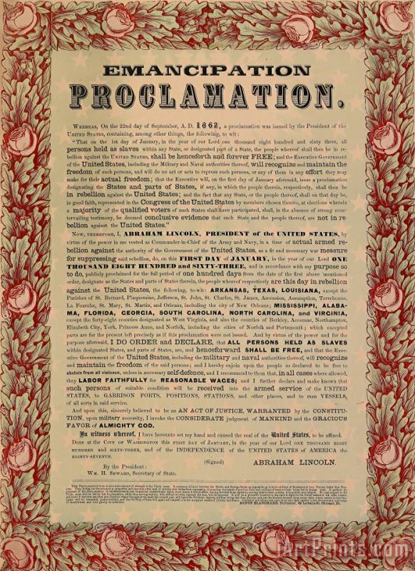 The Emancipation Proclamation painting - American School The Emancipation Proclamation Art Print