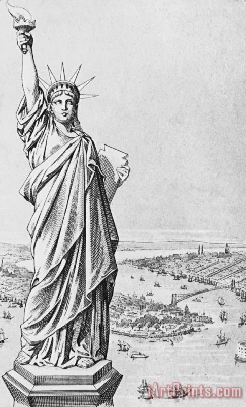 American School The Statue Of Liberty New York Art Painting
