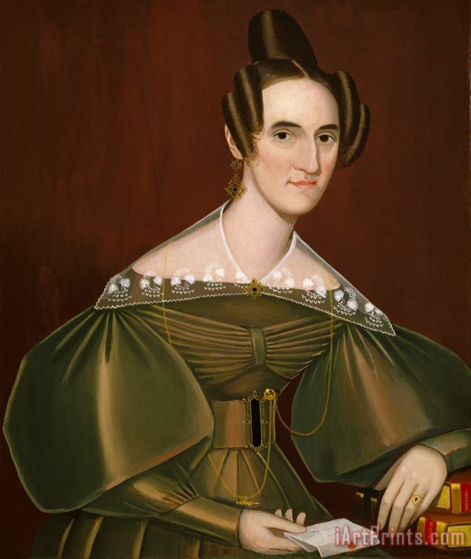 Ammi Phillips Jeannette Woolley, Later Mrs. John Vincent Storm Art Painting