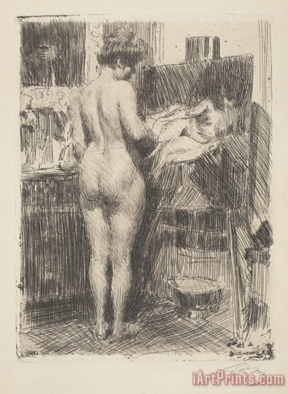 Anders Zorn Model Before Picture Art Painting