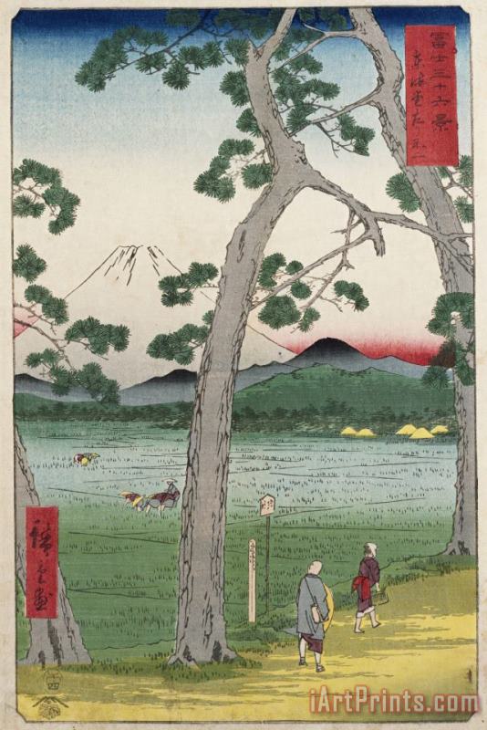 Ando Hiroshige Fuji on The Left of The Tokaido Road Art Print